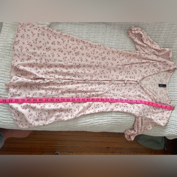 Nobody’s Child Blush Pink Floral Short Sleeve Mini Dress - Picture 5 of 8